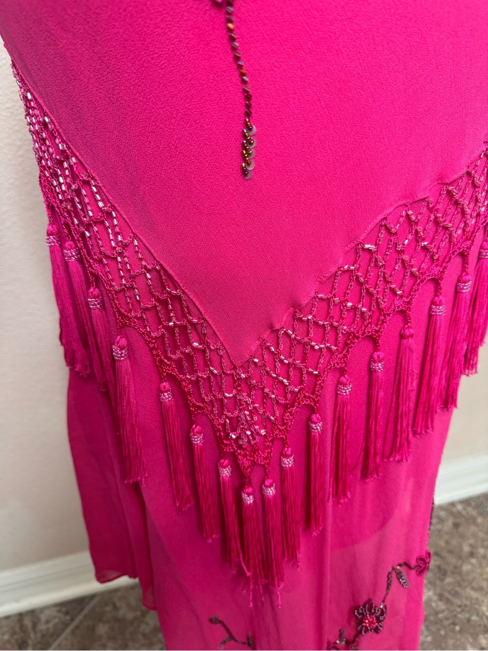 Cache pink fairy silk asymmetric vintage dress size 6 - Picture 14 of 16